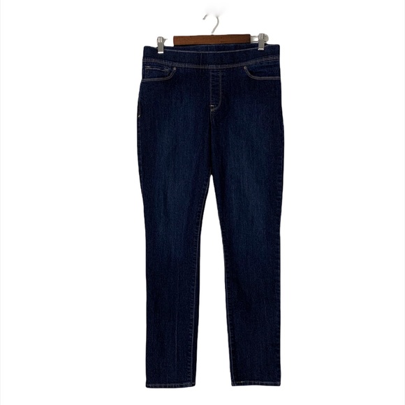 LEVIS ELASTIC WAIST PULL ON SKINNY JEANS SIZE 10M DARK WASH WAIST 30"